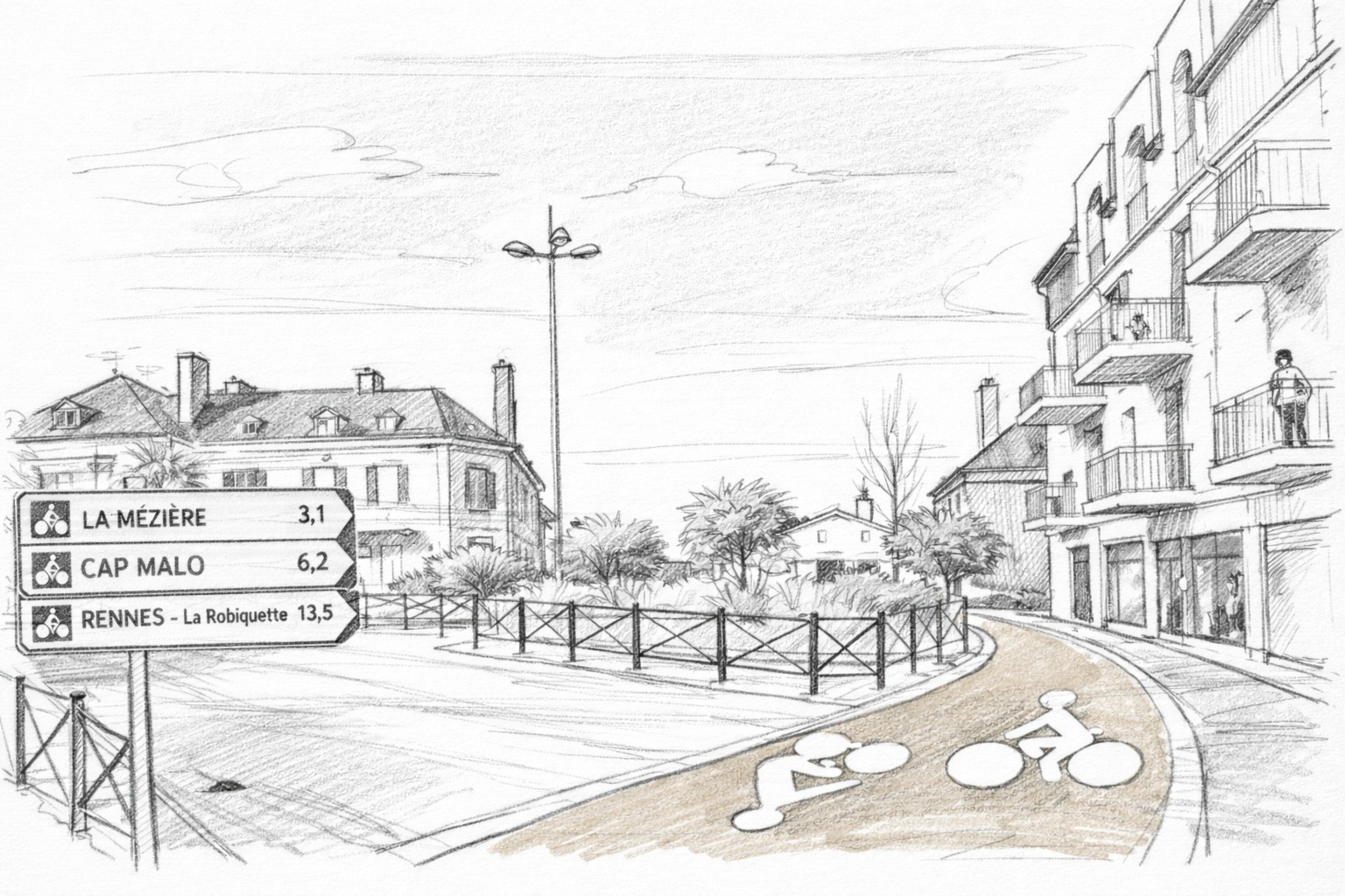 Illustration : piste cyclable sécurisée